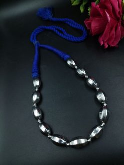 Adjustable Thread Choker Necklace | Silver Plated Ethnic Jewelry for Women