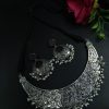 Oxidized Silver Plated Choker Necklace | Ethnic Pearl Work Jewelry