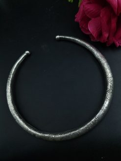 Oxidized German Silver Flower Hasli Necklace | Traditional Jewelry
