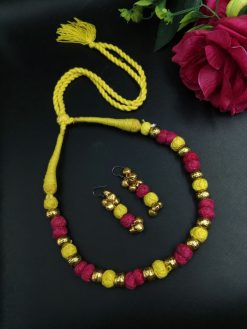 Adjustable Thread Gold Plated Choker Necklace | Ethnic Jewelry for Women