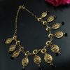 Gold Plated Stone Necklace | Elegant Party Wear Jewelry for Women