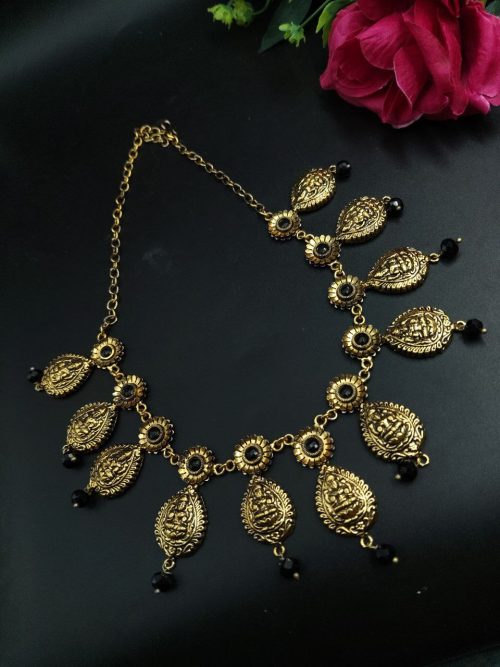 Gold Plated Stone Necklace | Elegant Party Wear Jewelry for Women