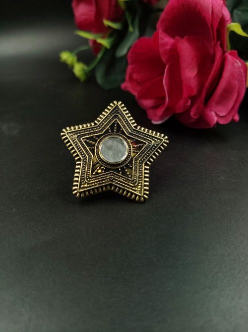 Star Design Gold Plated Ring | Adjustable Fashion Jewelry for Girls | Daily & Party Wear - Image 2