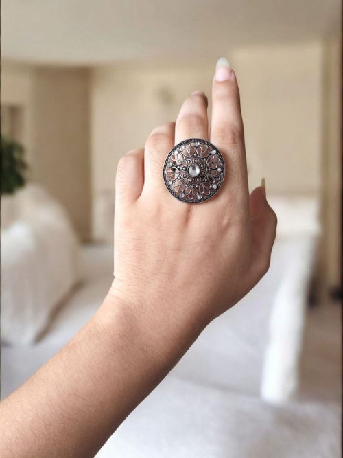 Classic Round Shape Silver Plated Ring | Daily Wear Jewelry