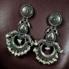 Traditional Fish Design Earrings | Oxidized German Silver Dangler with Pearl Work