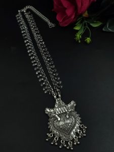 Best Floral Art Silver Plated Oxidized Necklace | Ethnic Jewelry