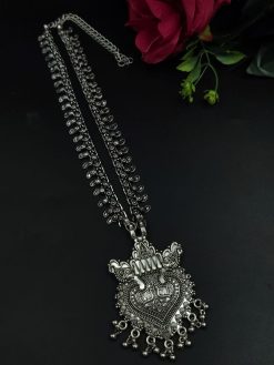 Best Floral Art Silver Plated Oxidized Necklace | Ethnic Jewelry