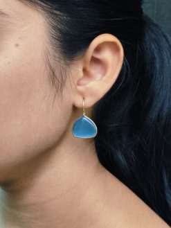 Affordable gold plated triangle shape earrings for casual wear