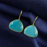 Affordable Triangle Shape Earrings – Gold Plated Design for Everyday Casual Wear - "Aqua"