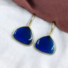 Affordable gold plated triangle shape earrings for casual wear