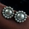 Oxidized silver plated flower earrings for daily wear women’s jewelry.