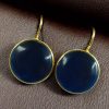 Stylish circle gold plated earring Monalisa stone for daily wear.