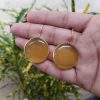 Stylish circle gold plated earring Monalisa stone for daily wear.