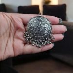 German Silver Floral Art Pendant | Unique DIY Jewelry Making Raw Material for Crafts