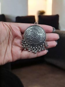 German Silver Floral Art Pendant | Unique DIY Jewelry Making Raw Material for Crafts
