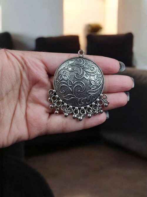 German Silver Floral Art Pendant for DIY jewelry making