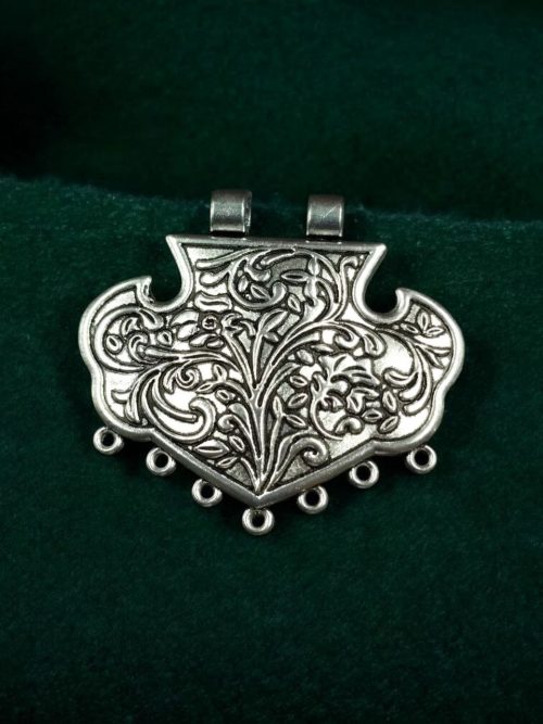 German silver floral pendant for DIY jewelry making and crafts