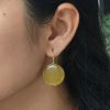 Stylish circle gold plated earring Monalisa stone for daily wear.
