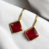 Gold plated traditional hook dangler earrings
