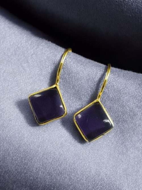Gold plated traditional hook dangler earrings