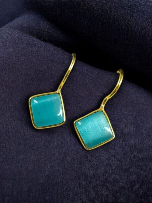 Gold plated traditional hook dangler earrings