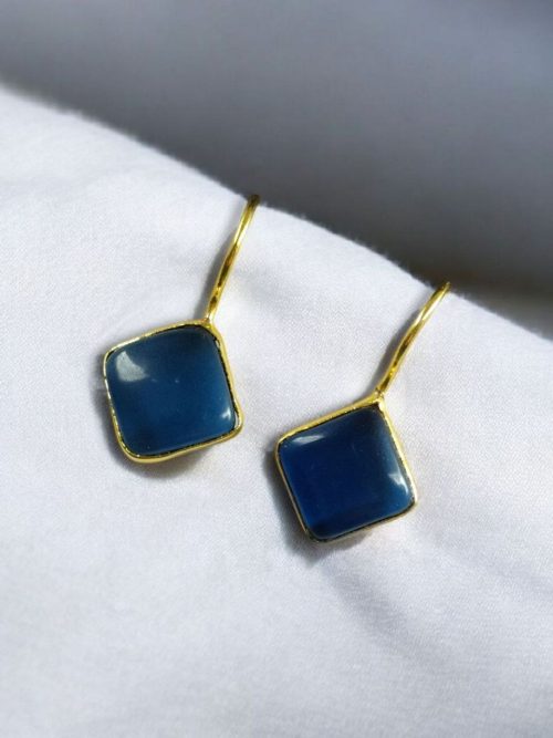Gold plated traditional hook dangler earrings