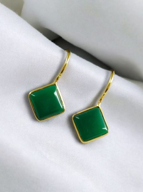 Gold plated traditional hook dangler earrings