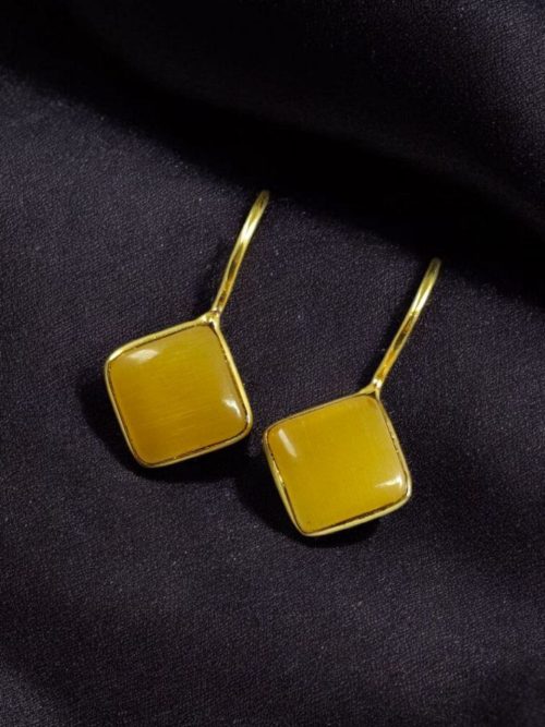 Gold plated traditional hook dangler earrings