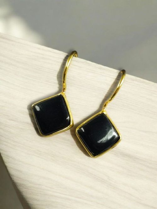 Gold plated traditional hook dangler earrings