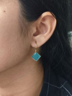 Gold plated traditional hook dangler earrings