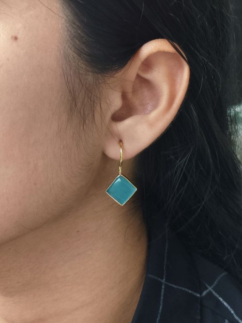 Gold plated traditional hook dangler earrings