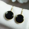 Gold Plated Round Hook Earrings for Women Daily Wear