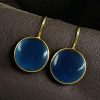 Gold Plated Round Hook Earrings for Women Daily Wear