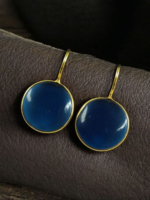 Gold Plated Round Hook Earrings for Women Daily Wear