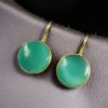 Gold Plated Round Hook Earrings for Women Daily Wear