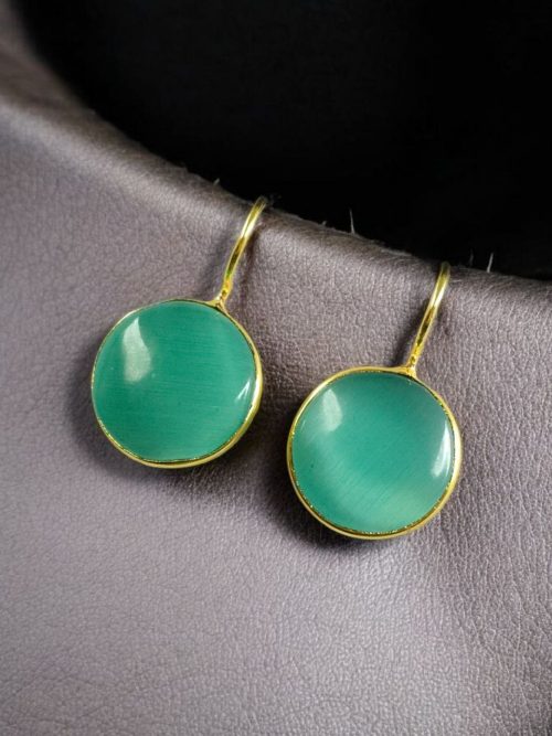 Gold Plated Round Hook Earrings for Women Daily Wear