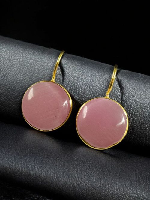 Gold Plated Round Hook Earrings for Women Daily Wear