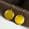 Gold Plated Round Hook Earrings for Women Daily Wear