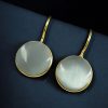 Gold Plated Round Hook Earrings for Women Daily Wear