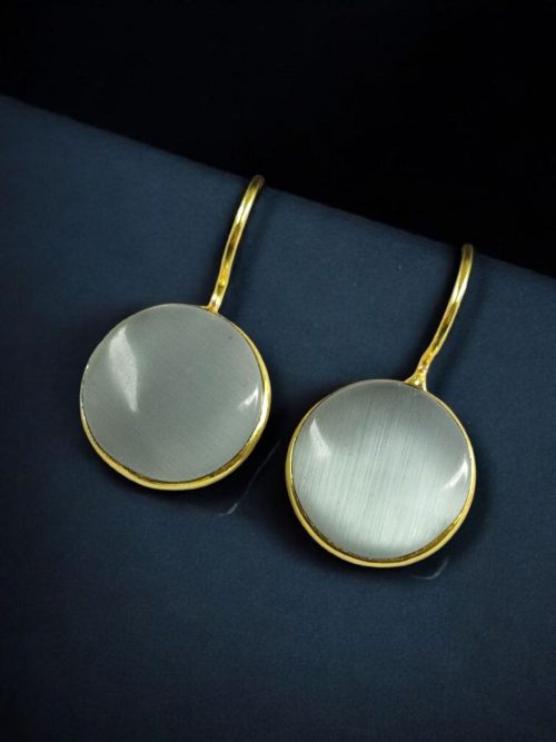 Gold Plated Round Hook Earrings for Women Daily Wear