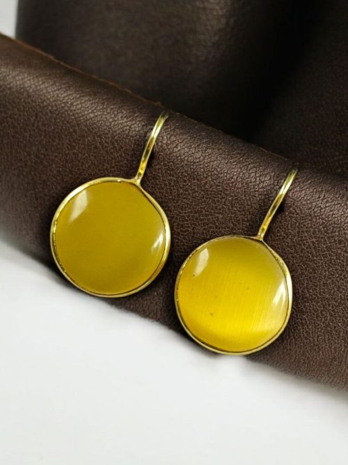 Gold Plated Round Hook Earrings for Women Daily Wear
