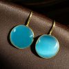 Gold Plated Round Hook Earrings for Women Daily Wear