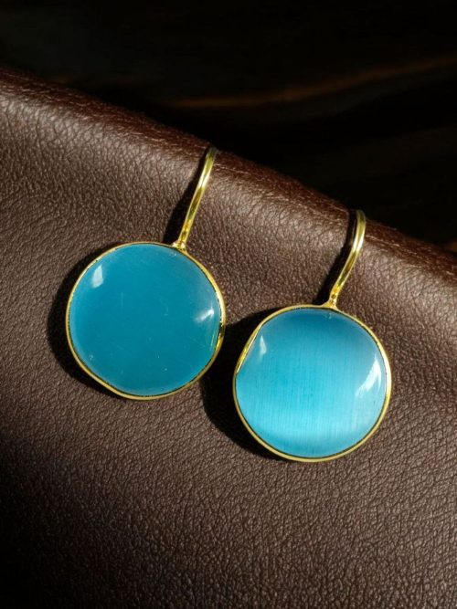 Gold Plated Round Hook Earrings for Women Daily Wear