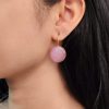 Gold Plated Round Hook Earrings for Women Daily Wear
