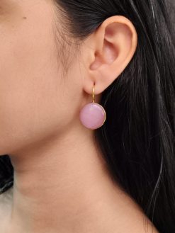 Gold Plated Round Hook Earrings for Women Daily Wear