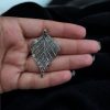 German Silver Leaf Pendant for DIY Jewelry Making Raw Material