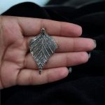 German Silver Leaf Pendant | Unique Raw Material for DIY Jewelry Making