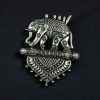 Oxidized German silver elephant pendant raw material for DIY jewelry