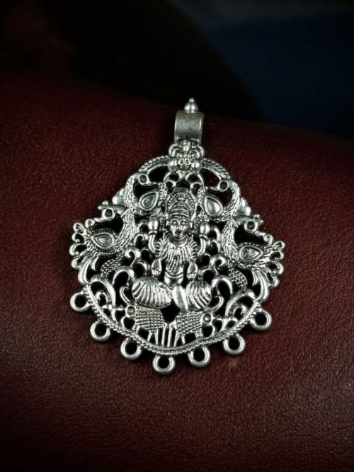 German Silver Maa Durga Peacock Pendant DIY Raw Material