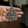 German Silver Maa Durga Peacock Pendant DIY Raw Material